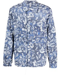 Camicia a maniche lunghe a fiori blu di C.P. Company