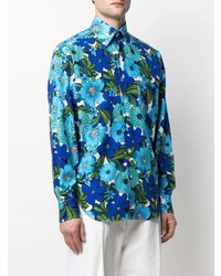 Camicia a maniche lunghe a fiori blu di Tom Ford