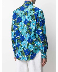 Camicia a maniche lunghe a fiori blu di Tom Ford