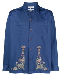 Camicia a maniche lunghe a fiori blu di Nudie Jeans