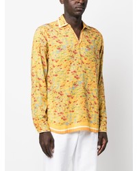 Camicia a maniche lunghe a fiori gialla di Orlebar Brown