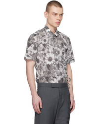 Camicia a maniche lunghe a fiori grigia di Thom Browne