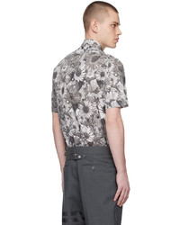 Camicia a maniche lunghe a fiori grigia di Thom Browne