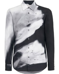 Camicia a maniche lunghe a fiori grigio scuro di Alexander McQueen
