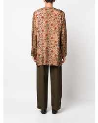 Camicia a maniche lunghe a fiori marrone chiaro di Uma Wang