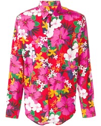 Camicia a maniche lunghe a fiori multicolore di Ami Paris