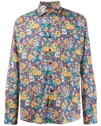 Camicia a maniche lunghe a fiori multicolore di Etro