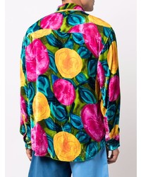 Camicia a maniche lunghe a fiori multicolore di Marni