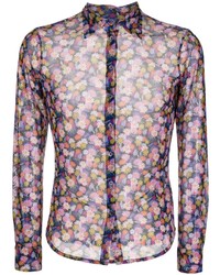 Camicia a maniche lunghe a fiori multicolore di PS Paul Smith