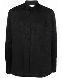 Camicia a maniche lunghe a fiori nera di Saint Laurent