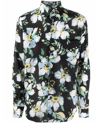 Camicia a maniche lunghe a fiori nera di Tom Ford