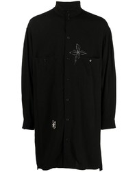 Camicia a maniche lunghe a fiori nera di Yohji Yamamoto