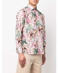 Camicia a maniche lunghe a fiori rosa di Etro