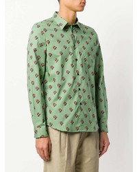 Camicia a maniche lunghe a fiori verde menta di Ps By Paul Smith