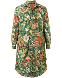 Camicia a maniche lunghe a fiori verde di Pierre Louis Mascia
