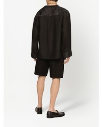 Camicia a maniche lunghe a pois nera di Dolce & Gabbana