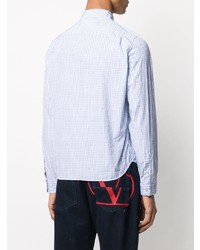 Camicia a maniche lunghe a quadretti azzurra di Gucci