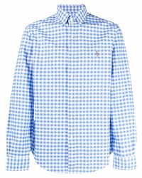 Camicia a maniche lunghe a quadretti bianca e blu di Polo Ralph Lauren
