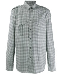Camicia a maniche lunghe a quadretti grigia di Givenchy