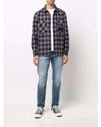 Camicia a maniche lunghe a quadretti grigio scuro di Calvin Klein Jeans