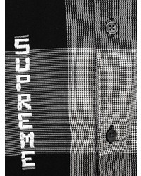 Camicia a maniche lunghe a quadretti grigio scuro di Supreme