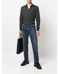 Camicia a maniche lunghe a quadretti nera di Armani Exchange