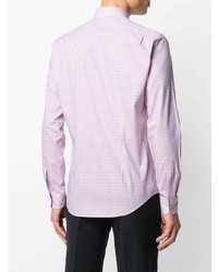 Camicia a maniche lunghe a quadretti rosa di Paul Smith