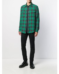 Camicia a maniche lunghe a quadretti verde di Polo Ralph Lauren