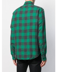 Camicia a maniche lunghe a quadretti verde di Polo Ralph Lauren