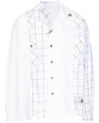 Camicia a maniche lunghe a quadri bianca di Maison Mihara Yasuhiro