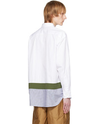Camicia a maniche lunghe a quadri bianca di Comme des Garcons Homme