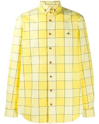 Camicia a maniche lunghe a quadri gialla di Vivienne Westwood