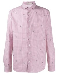 Camicia a maniche lunghe a quadri rosa di Etro