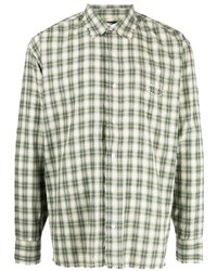 Camicia a maniche lunghe a quadri verde oliva di AFB