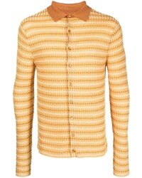 Camicia a maniche lunghe a righe orizzontali gialla di Eckhaus Latta