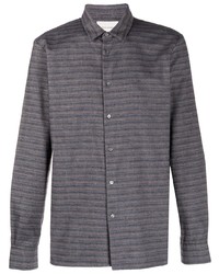 Camicia a maniche lunghe a righe orizzontali grigio scuro di Stephan Schneider