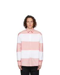 Camicia a maniche lunghe a righe orizzontali rosa di JW Anderson
