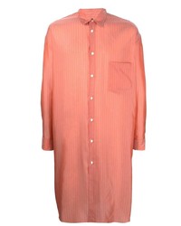 Camicia a maniche lunghe a righe verticali arancione di Comme Des Garcons Homme Plus