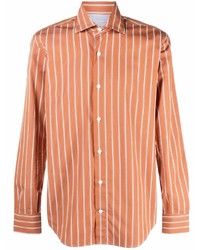 Camicia a maniche lunghe a righe verticali arancione di Eleventy