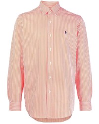 Camicia a maniche lunghe a righe verticali arancione di Polo Ralph Lauren