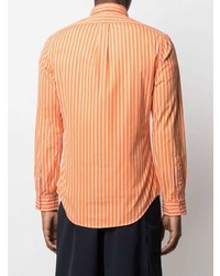 Camicia a maniche lunghe a righe verticali arancione di Polo Ralph Lauren