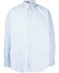 Camicia a maniche lunghe a righe verticali azzurra di AAPE BY A BATHING APE