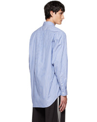 Camicia a maniche lunghe a righe verticali azzurra di Doublet