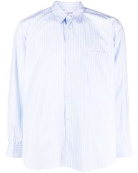 Camicia a maniche lunghe a righe verticali azzurra di Comme Des Garcons SHIRT