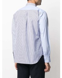 Camicia a maniche lunghe a righe verticali azzurra di Comme des Garcons Homme Deux
