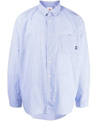 Camicia a maniche lunghe a righe verticali azzurra di Danton
