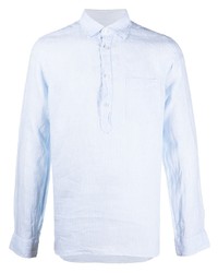 Camicia a maniche lunghe a righe verticali azzurra di Dell'oglio