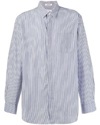 Camicia a maniche lunghe a righe verticali azzurra di Engineered Garments