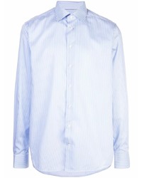 Camicia a maniche lunghe a righe verticali azzurra di Eton