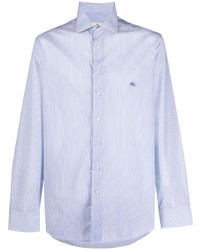 Camicia a maniche lunghe a righe verticali azzurra di Etro